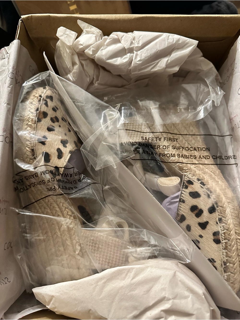 NWT Coconuts by Matisse Firefly Leopard Calf Hair Espadrille Wedges Sz 6 - Picture 6 of 14